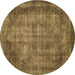 Round Abstract Brown Modern Rug, abs779brn