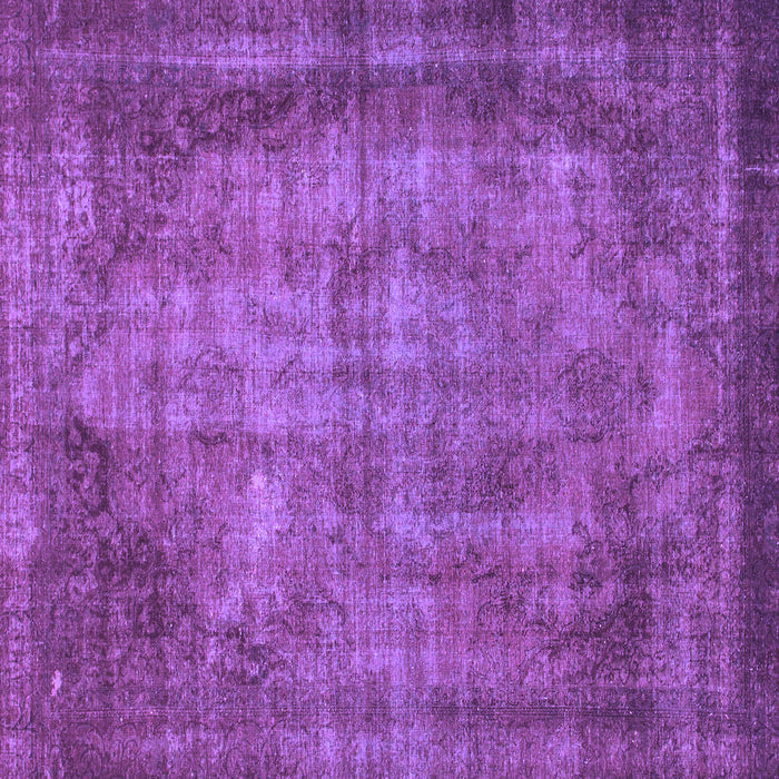 Square Machine Washable Abstract Purple Modern Area Rugs, wshabs779pur