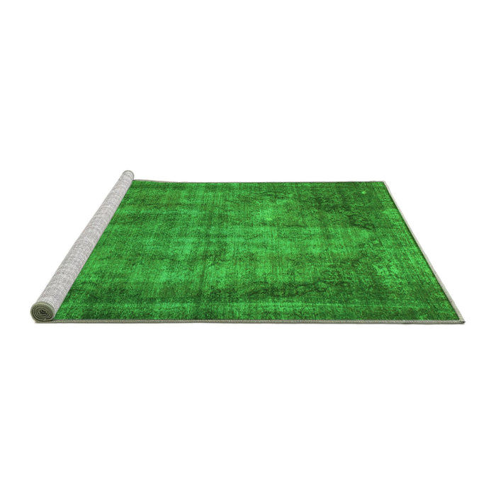 Sideview of Machine Washable Abstract Green Modern Area Rugs, wshabs779grn