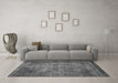 Machine Washable Abstract Gray Modern Rug in a Living Room,, wshabs779gry