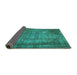 Sideview of Abstract Turquoise Modern Rug, abs779turq