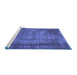 Sideview of Machine Washable Abstract Blue Modern Rug, wshabs779blu