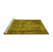 Sideview of Machine Washable Abstract Yellow Modern Rug, wshabs779yw