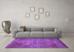 Machine Washable Abstract Purple Modern Area Rugs in a Living Room, wshabs779pur