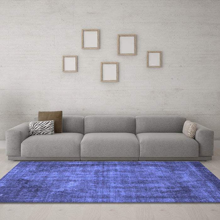 Machine Washable Abstract Blue Modern Rug in a Living Room, wshabs779blu