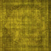 Square Abstract Yellow Modern Rug, abs779yw