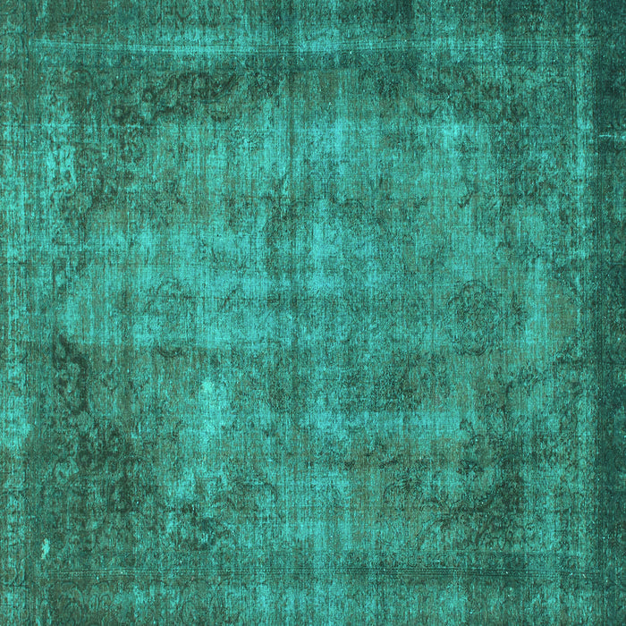 Square Machine Washable Abstract Turquoise Modern Area Rugs, wshabs779turq