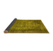 Sideview of Abstract Yellow Modern Rug, abs779yw