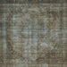 Square Abstract Coffee Brown Modern Rug, abs779