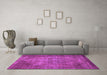 Machine Washable Abstract Pink Modern Rug in a Living Room, wshabs779pnk