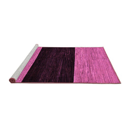 Sideview of Machine Washable Abstract Purple Modern Area Rugs, wshabs77pur