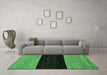 Machine Washable Abstract Emerald Green Modern Area Rugs in a Living Room,, wshabs77emgrn