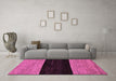 Machine Washable Abstract Purple Modern Area Rugs in a Living Room, wshabs77pur