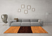 Machine Washable Abstract Orange Modern Area Rugs in a Living Room, wshabs77org