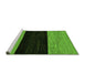 Sideview of Machine Washable Abstract Green Modern Area Rugs, wshabs77grn