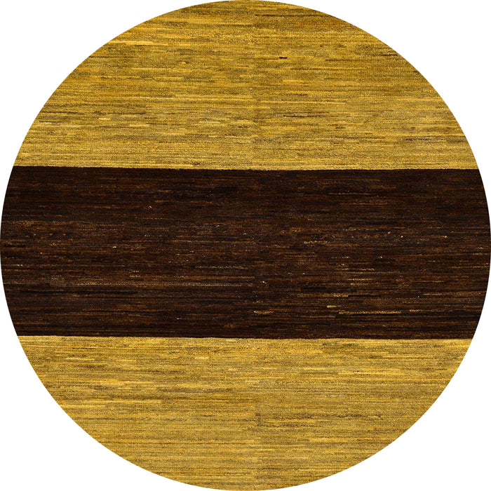 Round Abstract Bakers Brown Modern Rug, abs77