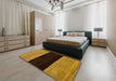 Abstract Bakers Brown Modern Rug in a Bedroom, abs77