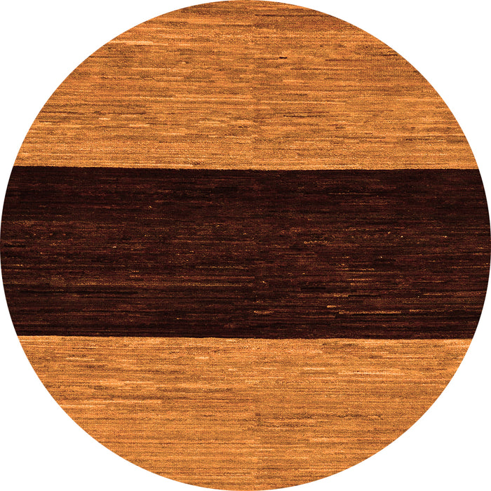 Round Machine Washable Abstract Orange Modern Area Rugs, wshabs77org
