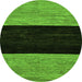 Round Abstract Green Modern Rug, abs77grn