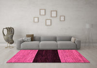 Machine Washable Abstract Pink Modern Rug, wshabs77pnk