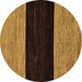 Round Abstract Brown Modern Rug, abs77brn