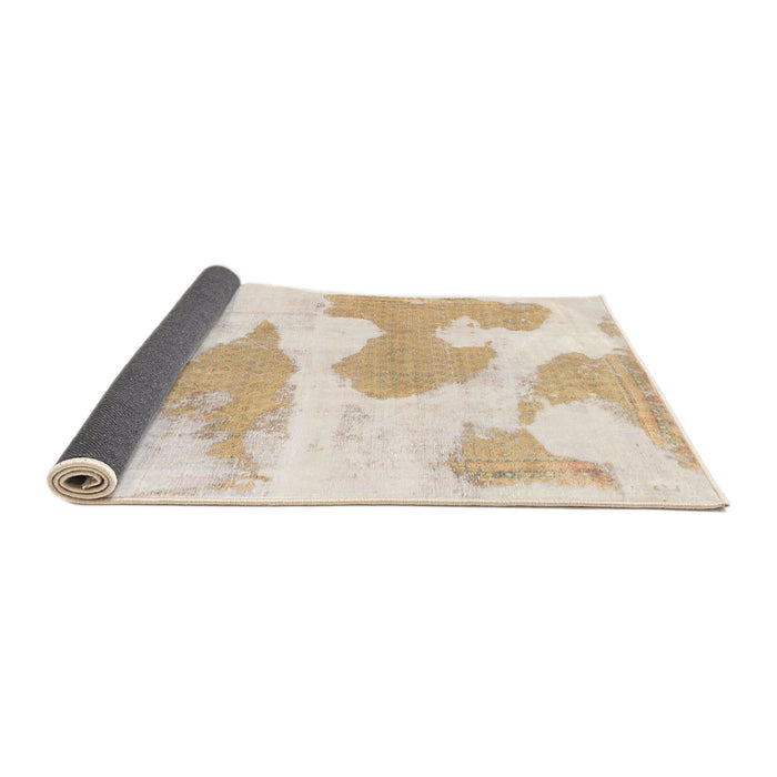 Sideview of Abstract Gold Modern Rug, abs780
