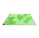 Sideview of Machine Washable Abstract Green Modern Area Rugs, wshabs780grn