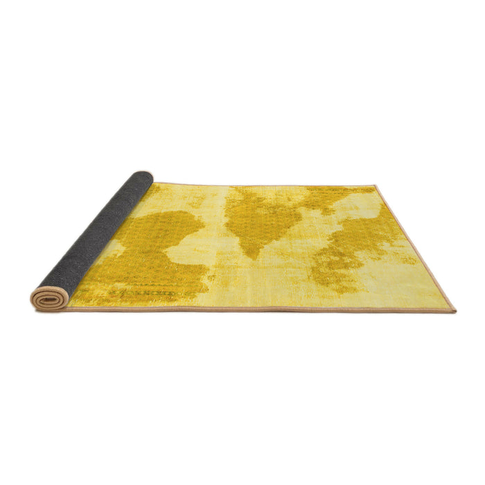 Sideview of Abstract Yellow Modern Rug, abs780yw