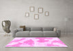 Machine Washable Abstract Pink Modern Rug in a Living Room, wshabs780pnk