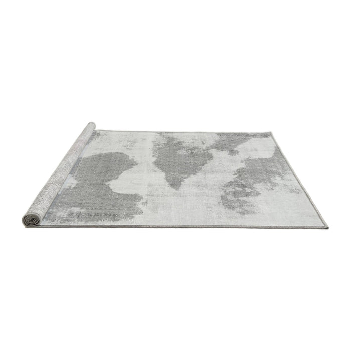 Sideview of Machine Washable Abstract Gray Modern Rug, wshabs780gry