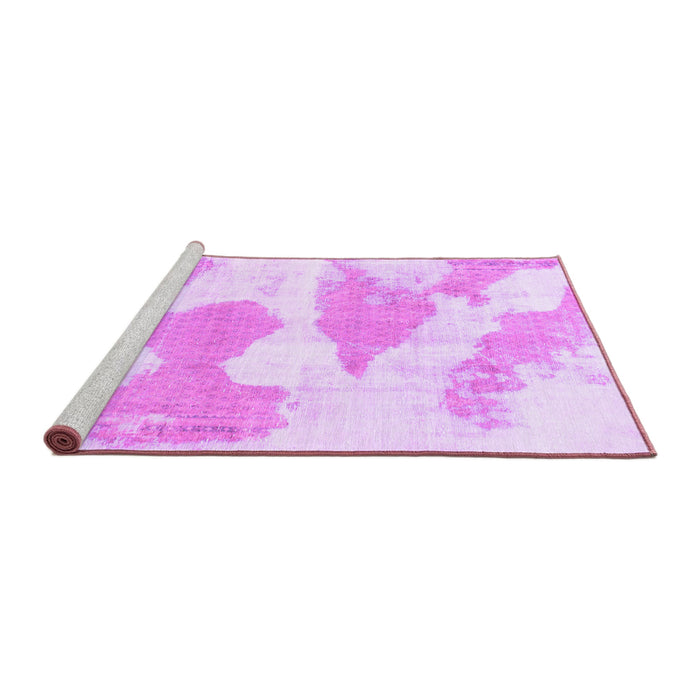 Sideview of Machine Washable Abstract Purple Modern Area Rugs, wshabs780pur