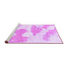 Sideview of Machine Washable Abstract Purple Modern Area Rugs, wshabs780pur