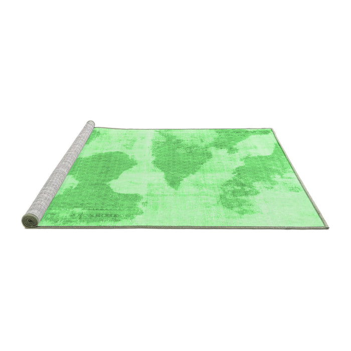 Sideview of Machine Washable Abstract Emerald Green Modern Area Rugs, wshabs780emgrn