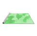 Sideview of Machine Washable Abstract Emerald Green Modern Area Rugs, wshabs780emgrn