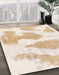 Abstract Gold Modern Rug in Family Room, abs780