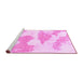 Sideview of Machine Washable Abstract Pink Modern Rug, wshabs780pnk