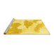 Sideview of Machine Washable Abstract Yellow Modern Rug, wshabs780yw