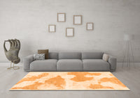 Machine Washable Abstract Orange Modern Rug, wshabs780org