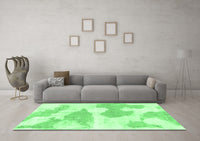 Machine Washable Abstract Emerald Green Modern Rug, wshabs780emgrn