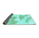 Sideview of Abstract Turquoise Modern Rug, abs780turq