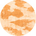 Round Abstract Orange Modern Rug, abs780org