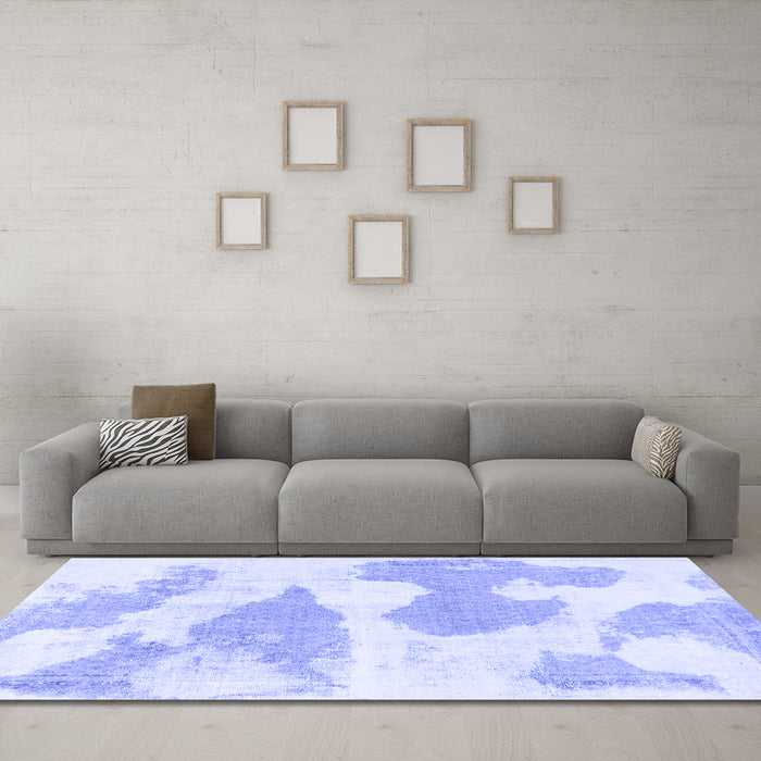 Machine Washable Abstract Blue Modern Rug in a Living Room, wshabs780blu