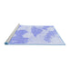 Sideview of Machine Washable Abstract Blue Modern Rug, wshabs780blu