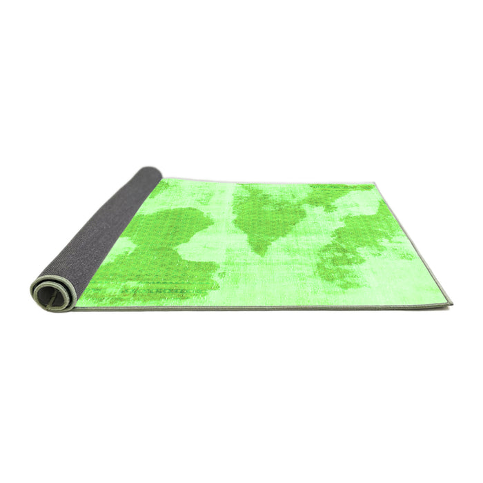 Sideview of Abstract Green Modern Rug, abs780grn