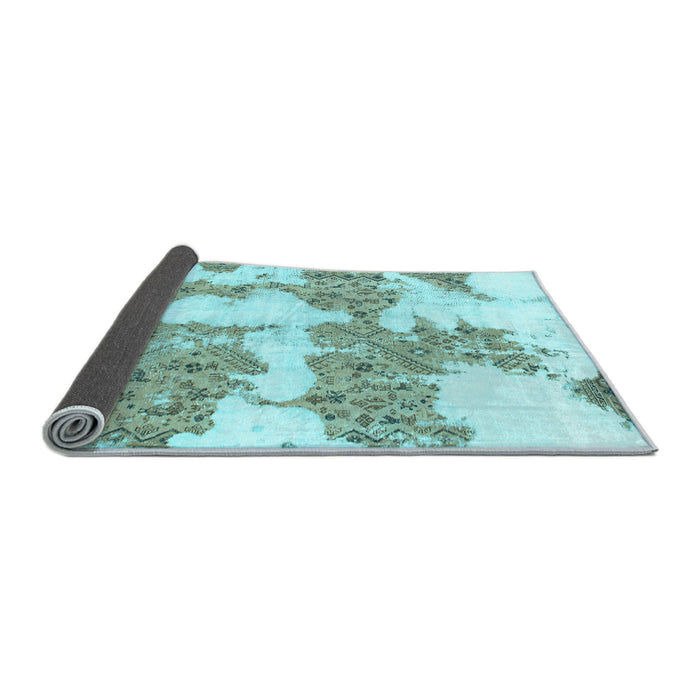 Sideview of Abstract Light Blue Modern Rug, abs781lblu