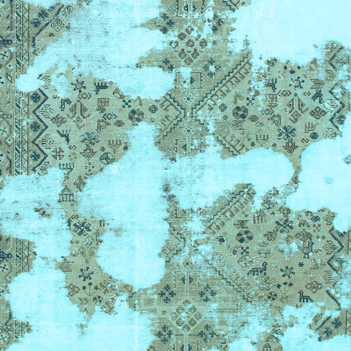 Abstract Light Blue Modern Rug, abs781lblu