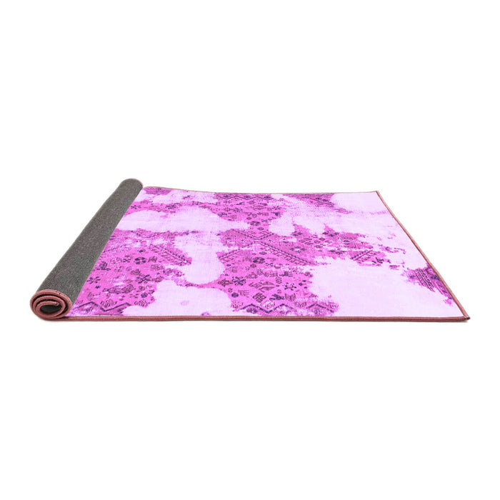 Sideview of Abstract Purple Modern Rug, abs781pur