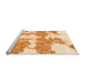 Sideview of Machine Washable Abstract Orange Modern Area Rugs, wshabs781org