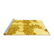 Sideview of Machine Washable Abstract Yellow Modern Rug, wshabs781yw