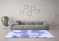 Machine Washable Abstract Blue Modern Rug, wshabs781blu